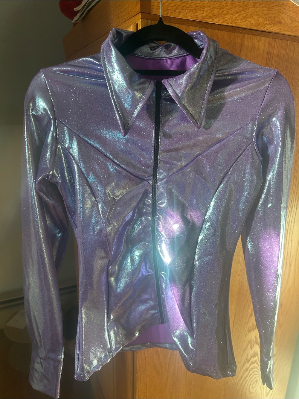 Riverside western show lavender Zip-Front Blouse